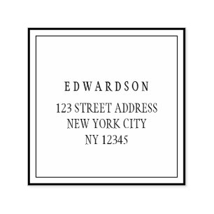 Modern elegant family name self-inking stamp