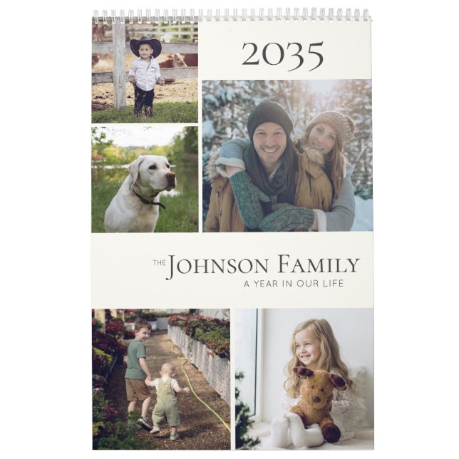 Modern Elegant Family Photo Calendar (Cover)