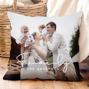 Modern Elegant Family Photo Cushion
