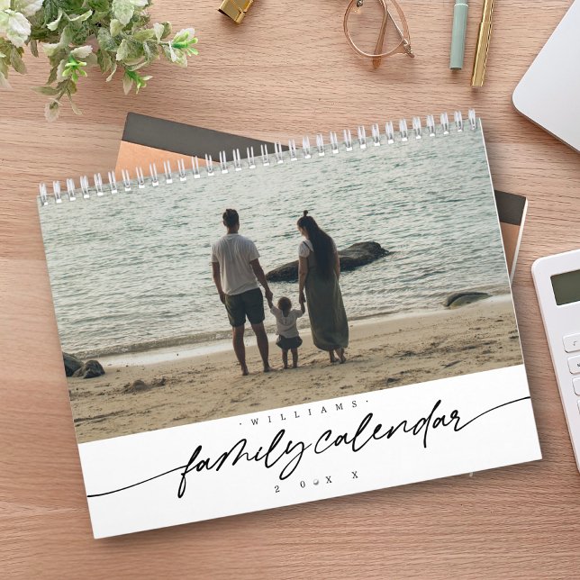Modern Elegant Family Photo Script Typography Calendar (Creator Uploaded)