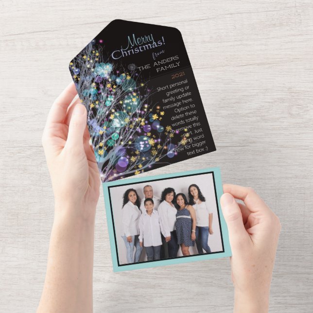 Modern elegant family portrait holiday  all in one invitation (Tearaway)