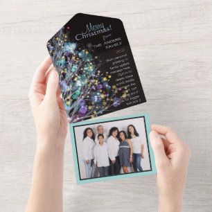 Modern elegant family portrait holiday  all in one invitation