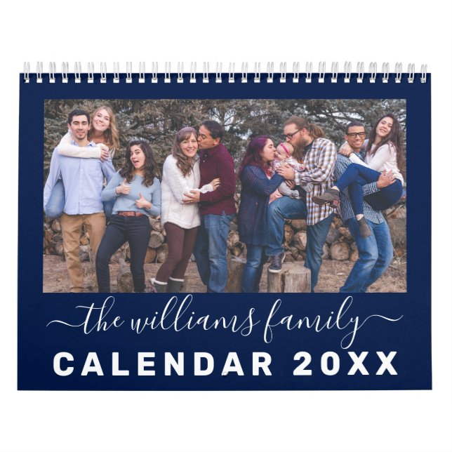 Modern & Elegant Family Quotes 12 Month Photo Calendar (Cover)