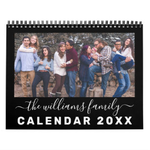Modern & Elegant Family Quotes 12 Month Photo Calendar
