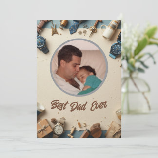 Modern Elegant Father’s Day Card- Message for Dad Holiday Card