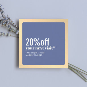 Modern Elegant Faux Gold Blue Coupon
