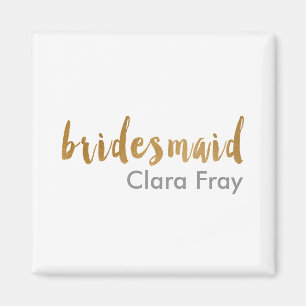 modern elegant faux gold bridesmaid text magnet