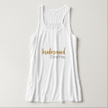 modern elegant faux gold bridesmaid text tank top<br><div class="desc">Elegant and clear faux gold bridesmaid design. You may customise the design by changing the background colour,  adding name or any other text.</div>