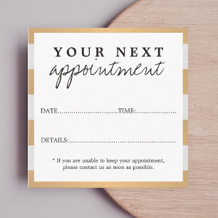 Modern Elegant Faux Gold Grey White Beauty Salon Appointment Card
