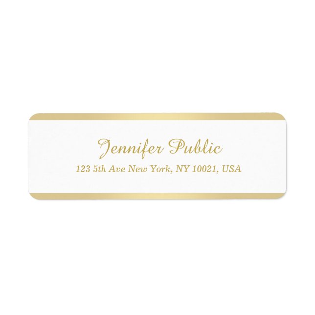 Modern Elegant Faux Gold Hand Script Template (Front)