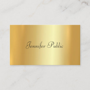 Modern Elegant Faux Gold Hand Script Template Business Card