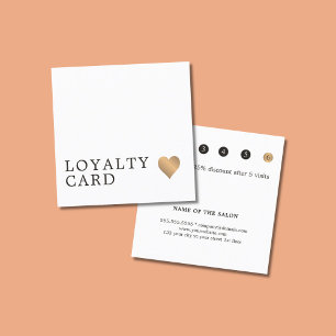 Modern Elegant Faux Gold Heart Beauty Loyalty Card