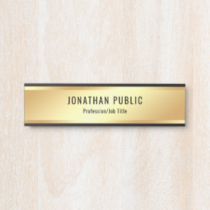 Modern Elegant Faux Gold Template Professional Door Sign