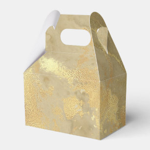Modern Elegant Faux Gold Watercolor Marble Pattern Favour Box