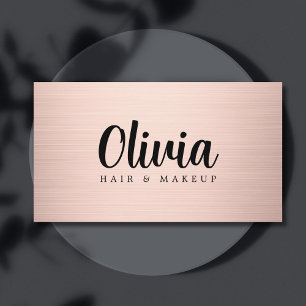 Modern Elegant Faux Rose Gold Bold Beauty Business Card