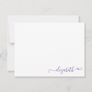 Modern Elegant Feminine Purple Violet Heart Card