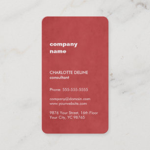 Modern Elegant Feminine Texture Red Consultant Business Card