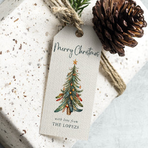 Modern Elegant Festive Boho Christmas Tree  Gift Tags