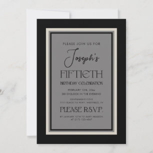 Modern Elegant Fiftieth Birthday Party For Him Invitation