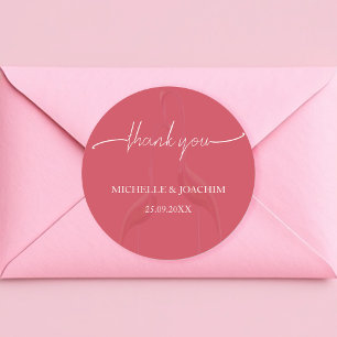 Modern Elegant Flamingo Coral Red  Classic Round Sticker