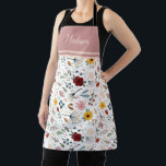 Modern Elegant Floral Calligraphy Personalised Apron<br><div class="desc">Modern Elegant Floral Calligraphy Personalised Apron. Perfect gift for girl friends,  mum,  grandma and cook enthusiasts.</div>