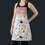 Modern Elegant Floral Calligraphy Personalised Apron<br><div class="desc">Modern Elegant Floral Calligraphy Personalised Apron. Perfect gift for girl friends,  mum,  grandma and cook enthusiasts.</div>
