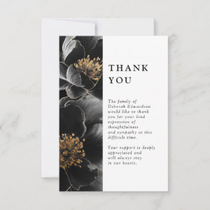 Modern Elegant Floral Celebration Of Life Funeral Thank You Card