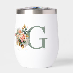 Modern Elegant Floral Custom Monogram
