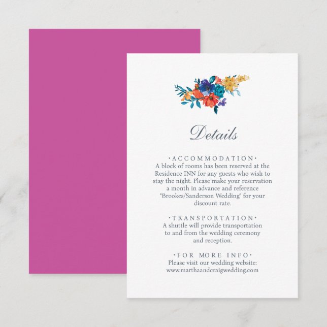 Modern Elegant Floral Enclosure Card (Front/Back)
