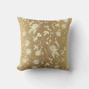 Modern Elegant Floral Gold Cushion