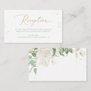 Modern Elegant Floral Greenery Wedding Reception Enclosure Card