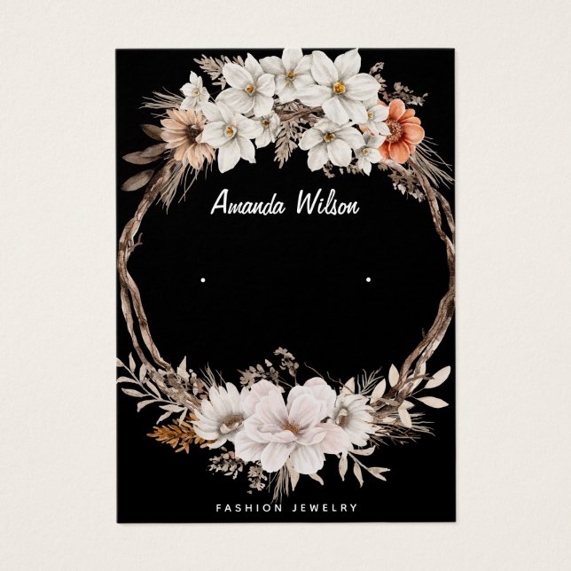 Modern elegant floral jewellery earring display ca (Front)