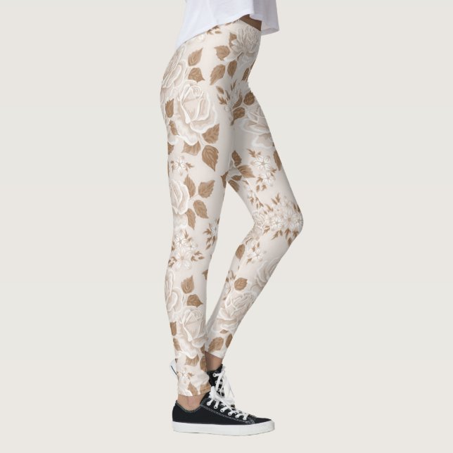 Modern Elegant Floral Leggings (Right)