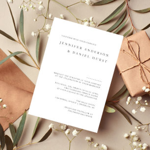 Modern Elegant Floral Line Art Wedding Invitation