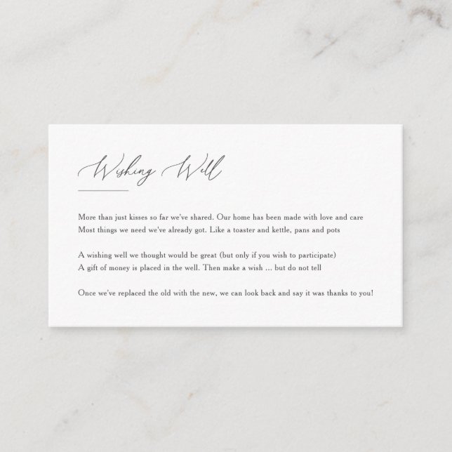 Modern Elegant Floral Line Art Wishing well card (Front)