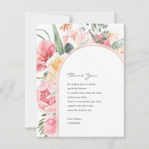 Modern elegant floral personalised thank you