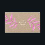Modern elegant floral pink watercolor kraft business card<br><div class="desc">Modern elegant floral pink watercolor kraft</div>