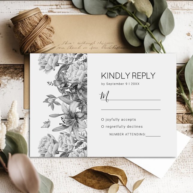 Modern Elegant Floral RSVP Card (Creator Uploaded)