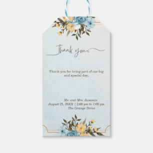 Modern Elegant Floral Watercolor Greenery Wedding Gift Tags