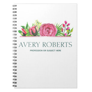 Modern Elegant floral watercolor Notebook
