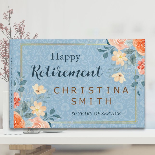 Modern Elegant Floral Watercolor Retirement Party Guest Book (Modern Elegant Floral Watercolor Retirement Party Guest Book)