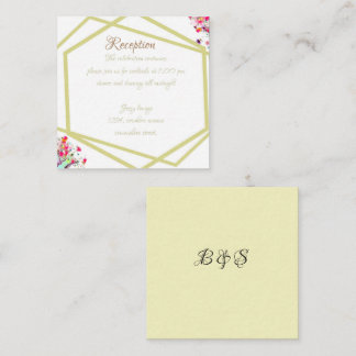Modern Elegant Floral Wedding Reception  Enclosure Card