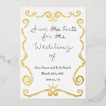 Modern Elegant Foil Save the Date 