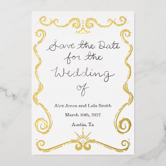 Modern Elegant Foil Save the Date 