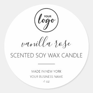 Modern Elegant Font White Candle Logo Labels