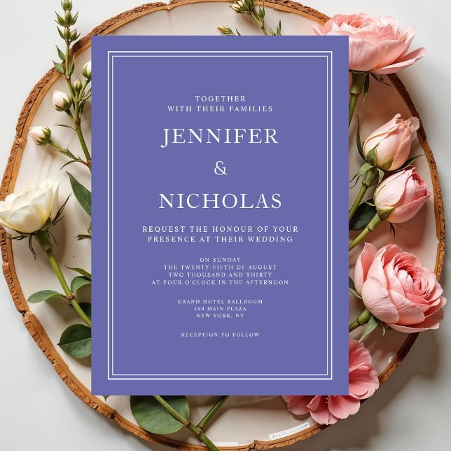 Modern Elegant Formal Purple Wedding Invitation (Modern Elegant Formal Purple Wedding Invitation)