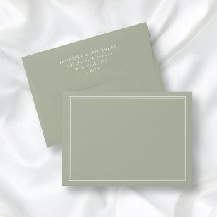 Modern Elegant Formal Sage Green Address Wedding E Envelope