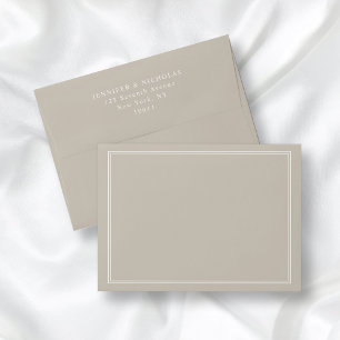 Modern Elegant Formal Taupe Address Wedding  Envelope