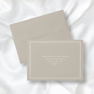 Modern Elegant Formal Taupe Beige Return Address Envelope