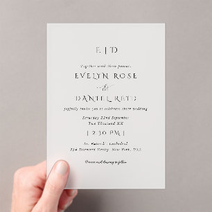Modern Elegant Frosted Acrylic Wedding Invitation